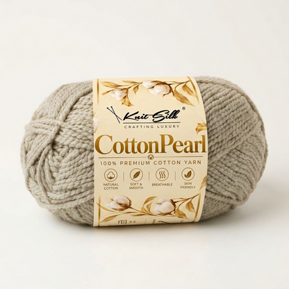 KnitSilk CottonPearl | 100% Premium Cotton Yarn | Pack of 5 × 100 g | 700 m