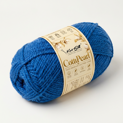KnitSilk CottonPearl | 100% Premium Cotton Yarn | Pack of 5 × 100 g | 700 m