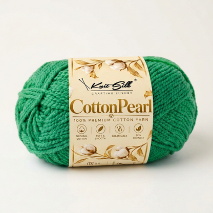 KnitSilk CottonPearl | 100% Premium Cotton Yarn | Pack of 5 × 100 g | 700 m