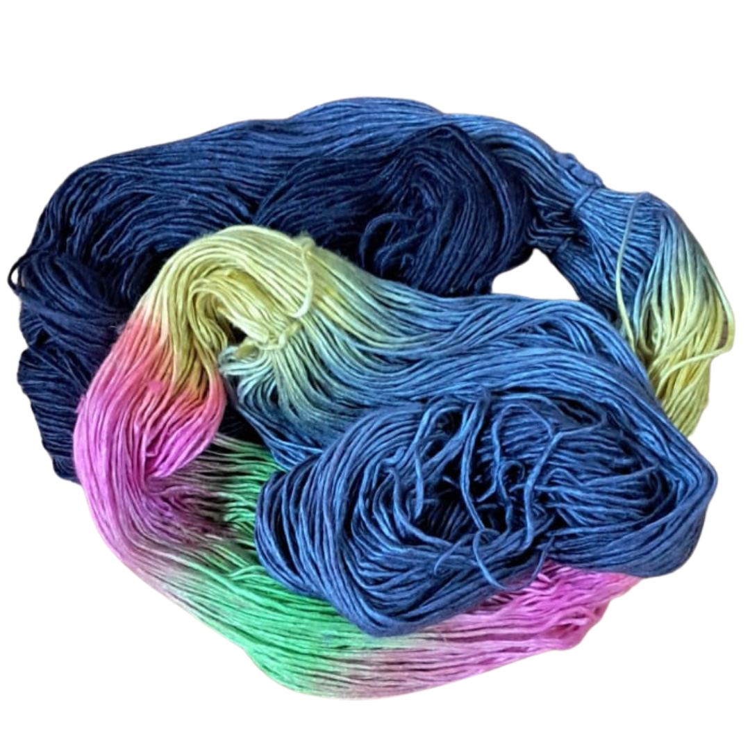 Knitsilk Silk Roving Worsted Yarn 100% Recycled & Hand-Dyed |100 gm,225 Yards | Nairobi