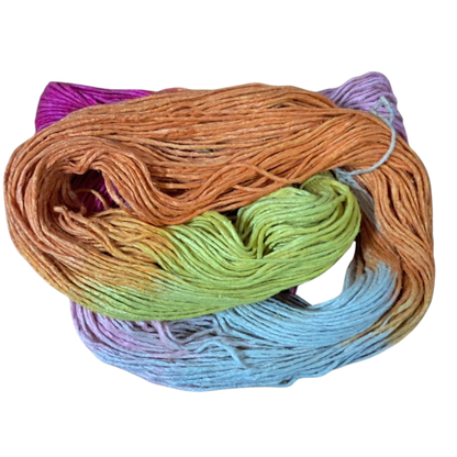 Knitsilk Silk Roving Worsted Yarn 100% Recycled & Hand-Dyed |100 gm,225 Yards | Jaipur