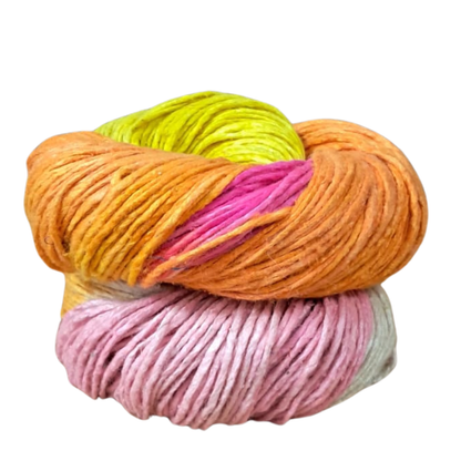 Knitsilk Silk Roving Worsted Yarn 100% Recycled & Hand-Dyed |100 gm,225 Yards | Jaipur