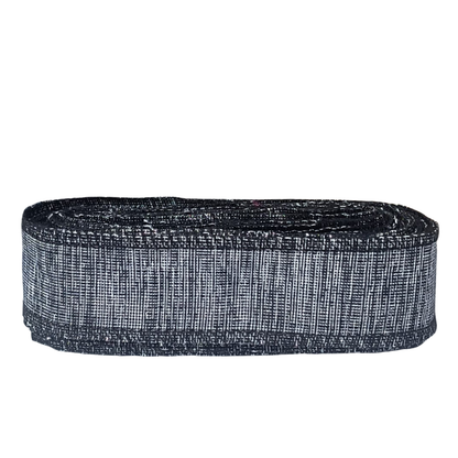 Black Sparkle Cotton Ribbon - 1.5 Inch x 25 Yards | Stitched Edges  | Premium Woven Craft Ribbon