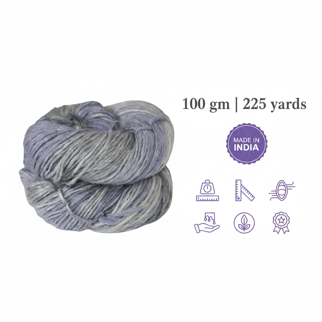 Silk-Wool Blend Singles – Merino Silk Hand-Dyed Yarn (Sport/DK Weight) | 100 gm, 225+ yd | Amaz
