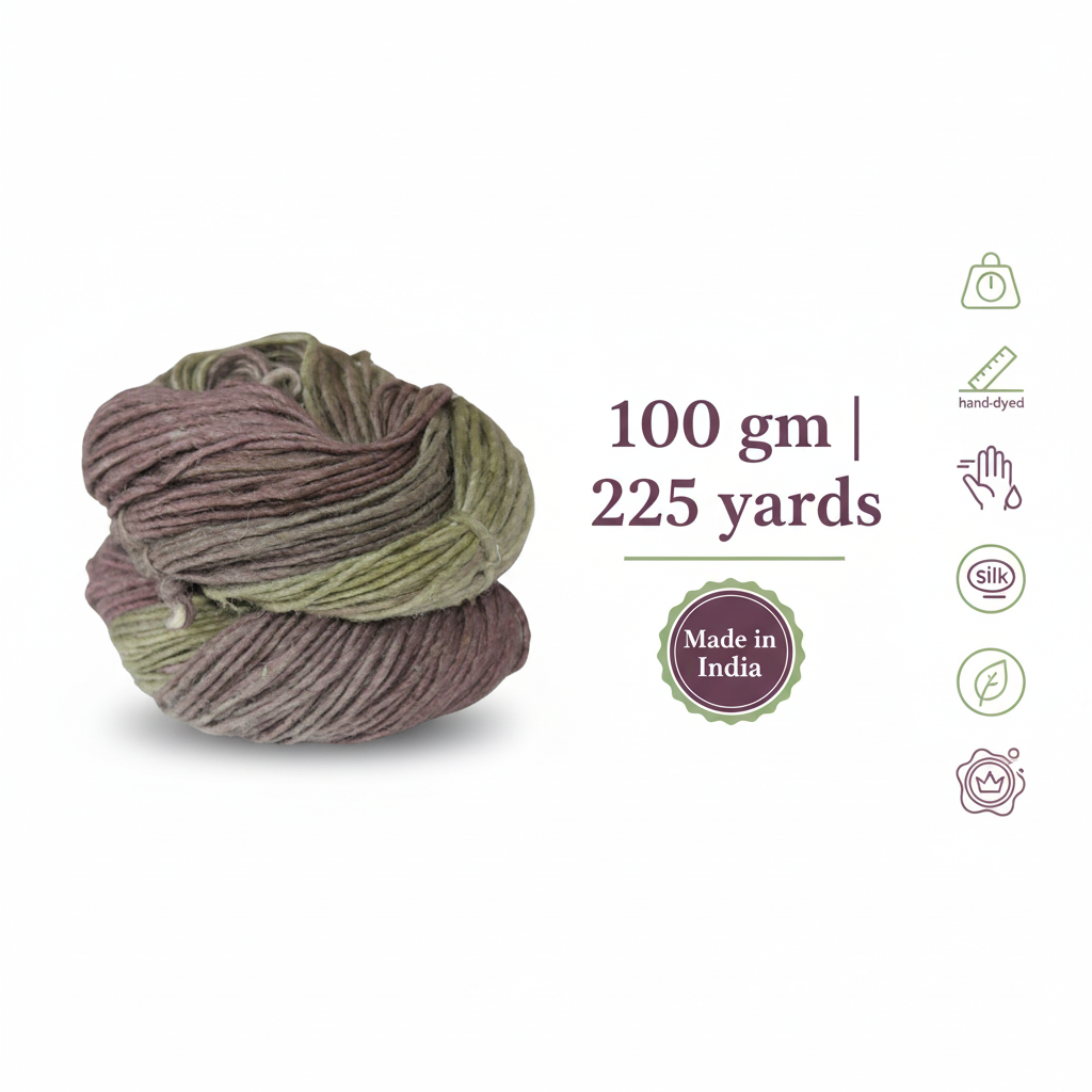Silk-Wool Blend Singles – Merino Silk Hand-Dyed Yarn (Sport/DK Weight) | 100 gm, 225+ yd  | Nig