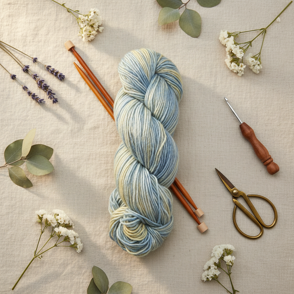 Silk-Wool Blend Singles – Merino Silk Hand-Dyed Yarn (Sport/DK Weight) | 100 gm, 225+ yd | Ni