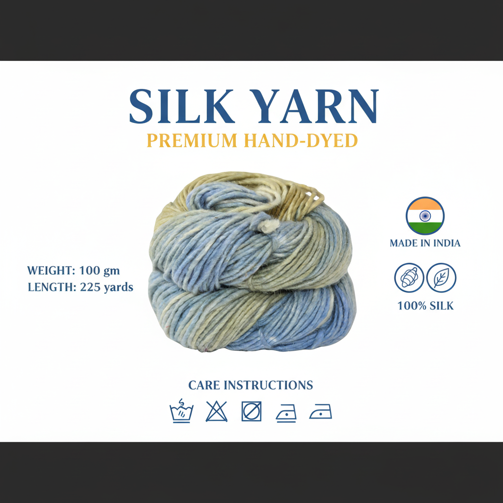 Silk-Wool Blend Singles – Merino Silk Hand-Dyed Yarn (Sport/DK Weight) | 100 gm, 225+ yd | Ni