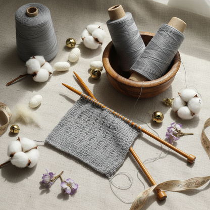 Knitsilk Wool, Cotton & Silk Blended Thread – 50 g (2 ply 2/60’s),