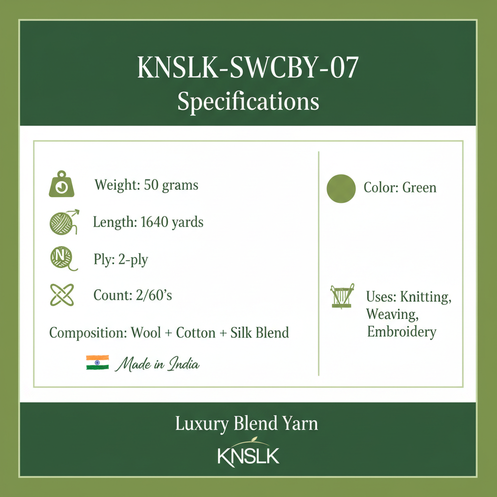 Knitsilk Wool, Cotton & Silk Blended Thread – 50 g (2 ply 2/60’s),G