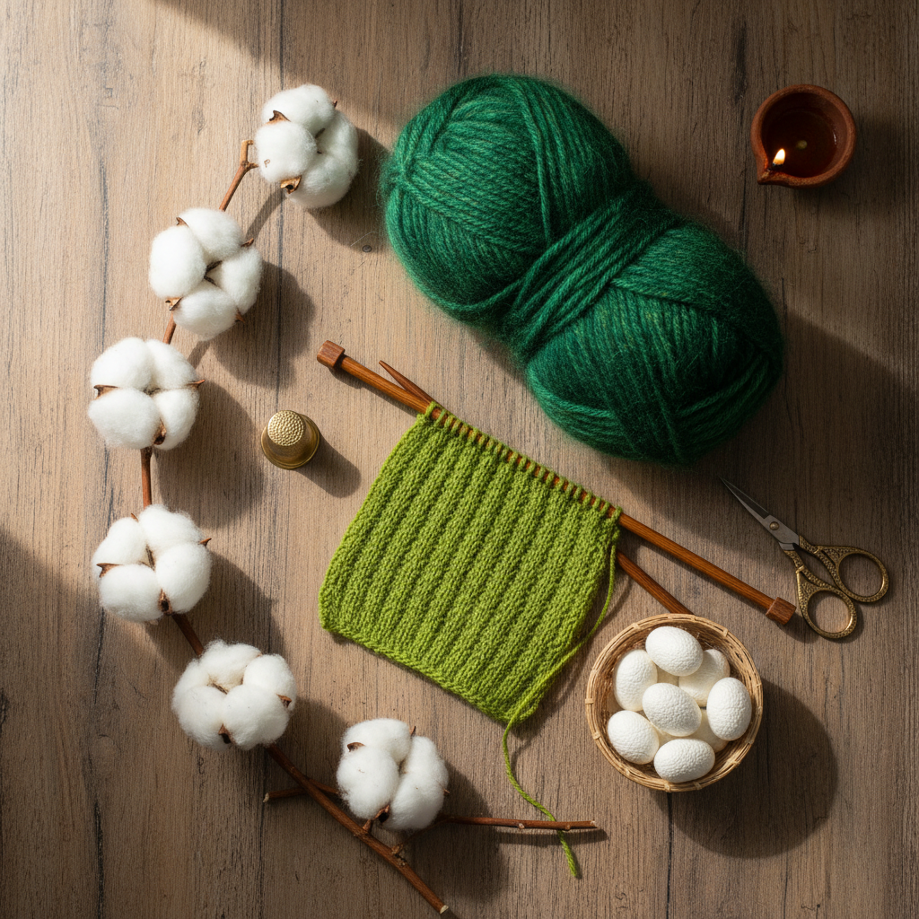 Knitsilk Wool, Cotton & Silk Blended Thread – 50 g (2 ply 2/60’s),G
