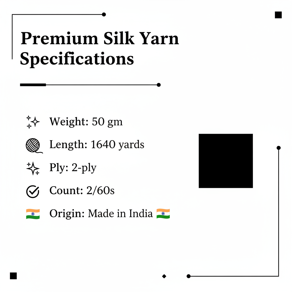 Knitsilk Wool, Cotton & Silk Blended Thread – 50 g (2 ply 2/60’s),B