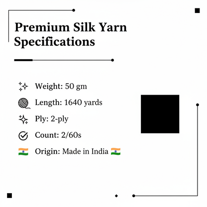Knitsilk Wool, Cotton & Silk Blended Thread – 50 g (2 ply 2/60’s),B