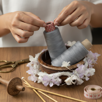 Knitsilk Wool, Cotton & Silk Blended Thread – 50 g (2 ply 2/60’s),Light si