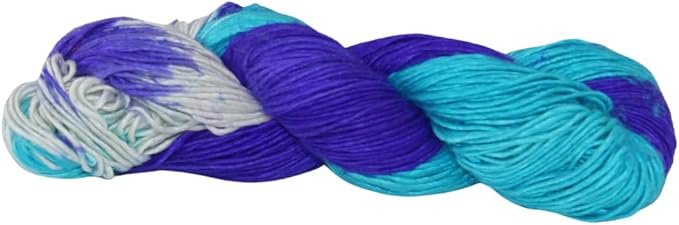 Knitsilk Top Yarn – Mulberry Silk Roving Yarn in Shades of Purple Blue White