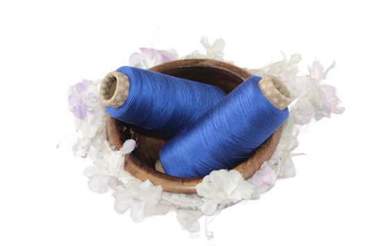 Knitsilk Wool, Cotton & Silk Blended Thread – 50 g (2 ply 2/60’s),Navy