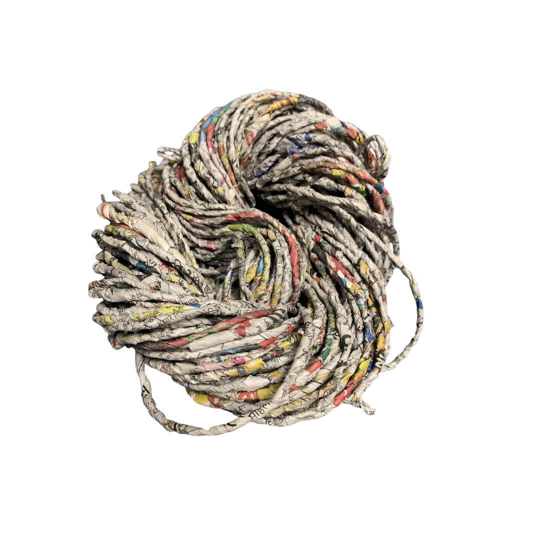 KNITSILK Recycled Newspaper Yarn, Multicolored, Chunky, Hand Twisted, 100g per pack