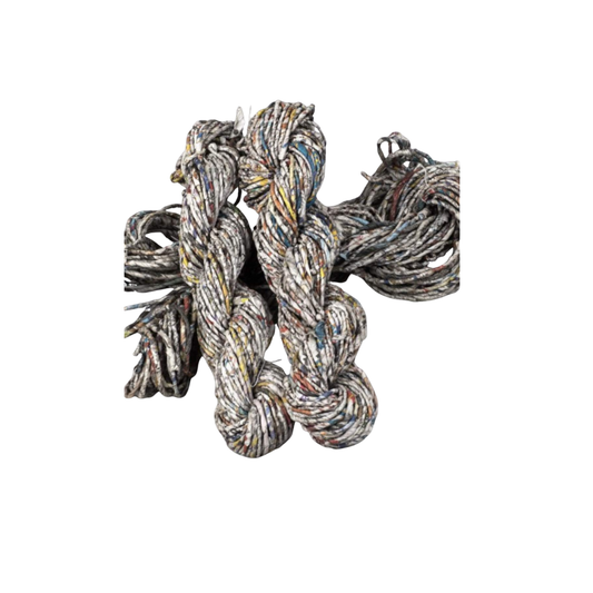 KNITSILK Recycled Newspaper Yarn, Multicolored, Chunky, Hand Twisted, 100g per pack