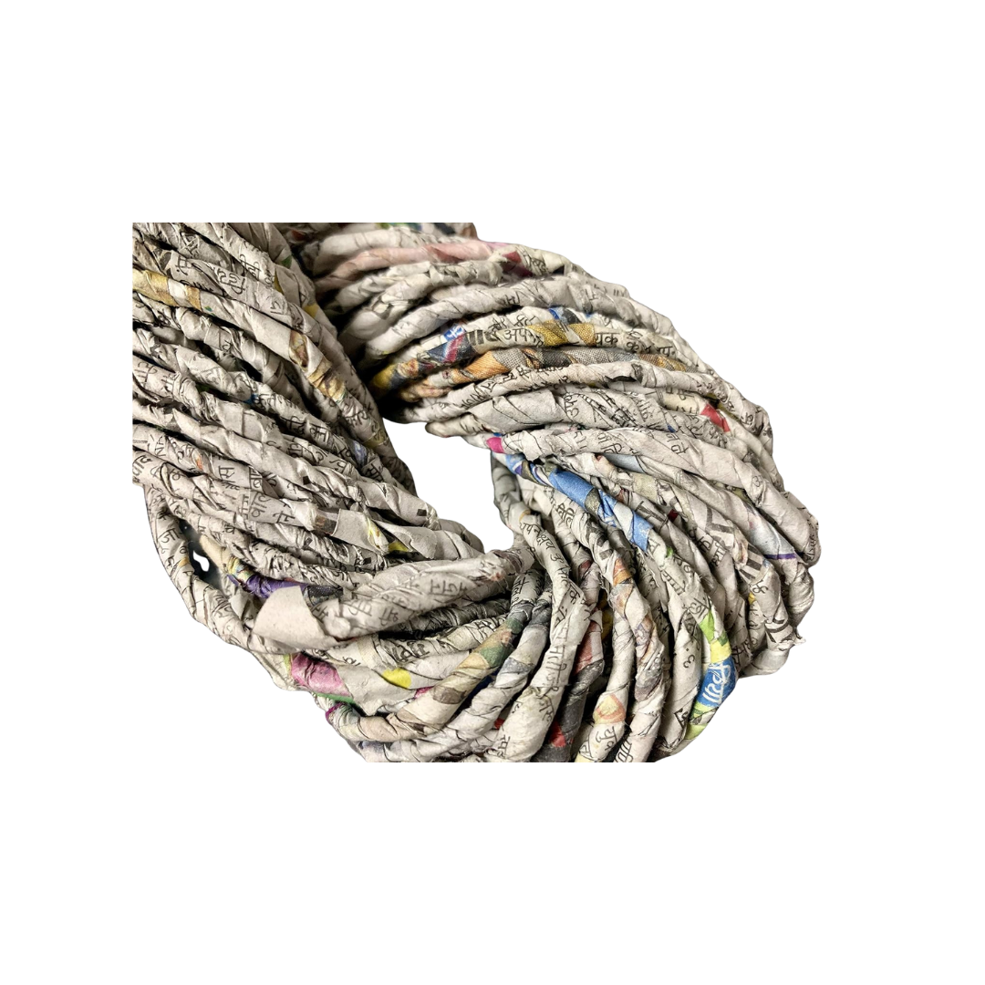 KNITSILK Recycled Newspaper Yarn, Multicolored, Chunky, Hand Twisted, 100g per pack