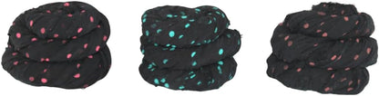 Knitsilk 3-Pack Black Polka Dot Mulberry Silk Chiffon Ribbons – 25+ Yards Each
