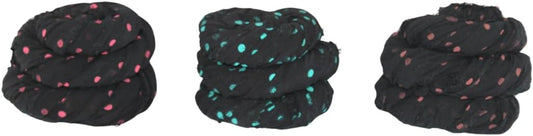Knitsilk 3-Pack Black Polka Dot Mulberry Silk Chiffon Ribbons – 25+ Yards Each