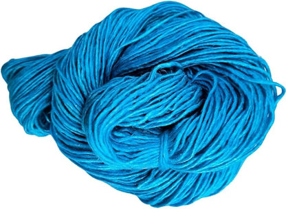 Knitsilk Top Yarn – Mulberry Silk Roving Yarn in Shades of Blue (Pack of 1, 100g)