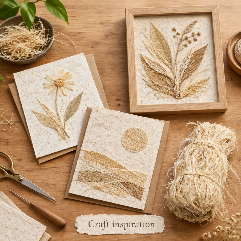 Banana fibre handmade paper and textile art inspiration