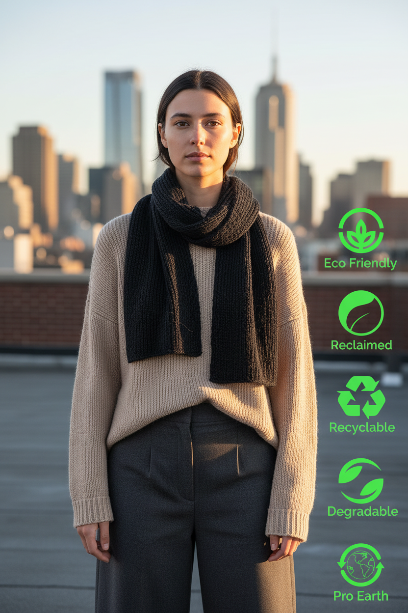 Knitsilk Premium Recycled Sari Silk Yarn – Black Color (100 Grams)