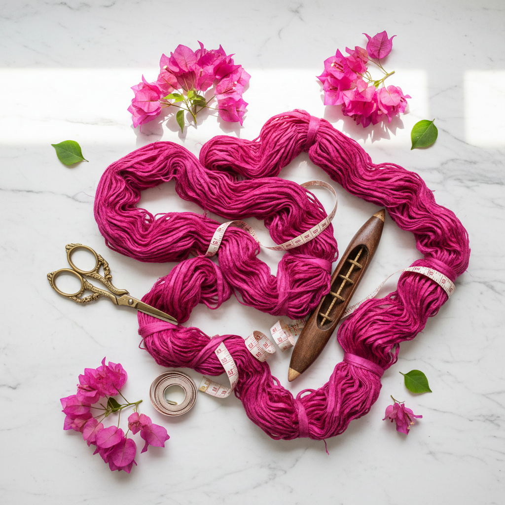 Knitsilk Recycled Sari Silk Ribbon Yarn — Super Bulky Pink (50g / 30 yd)