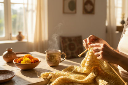 Knitsilk Recycled Shibori Sari Silk Ribbon Yarn-Yellow | Best for Crochet, Knitting, and Embroidery |50 GMS-30 Yards