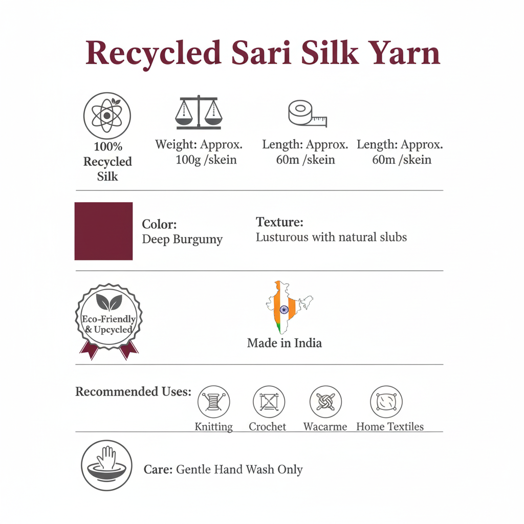Knitsilk Recycled Sari Silk Ribbon Yarn — Super Bulky Brown (50g / 30 yd)