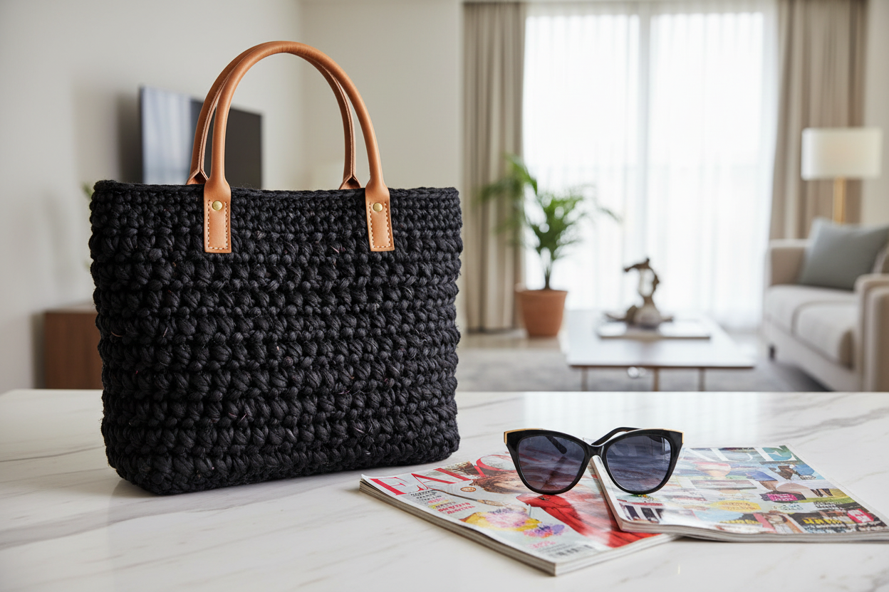 Knitsilk Recycled Sari Silk Ribbon Yarn — Super Bulky Black(50g / 30 yd)