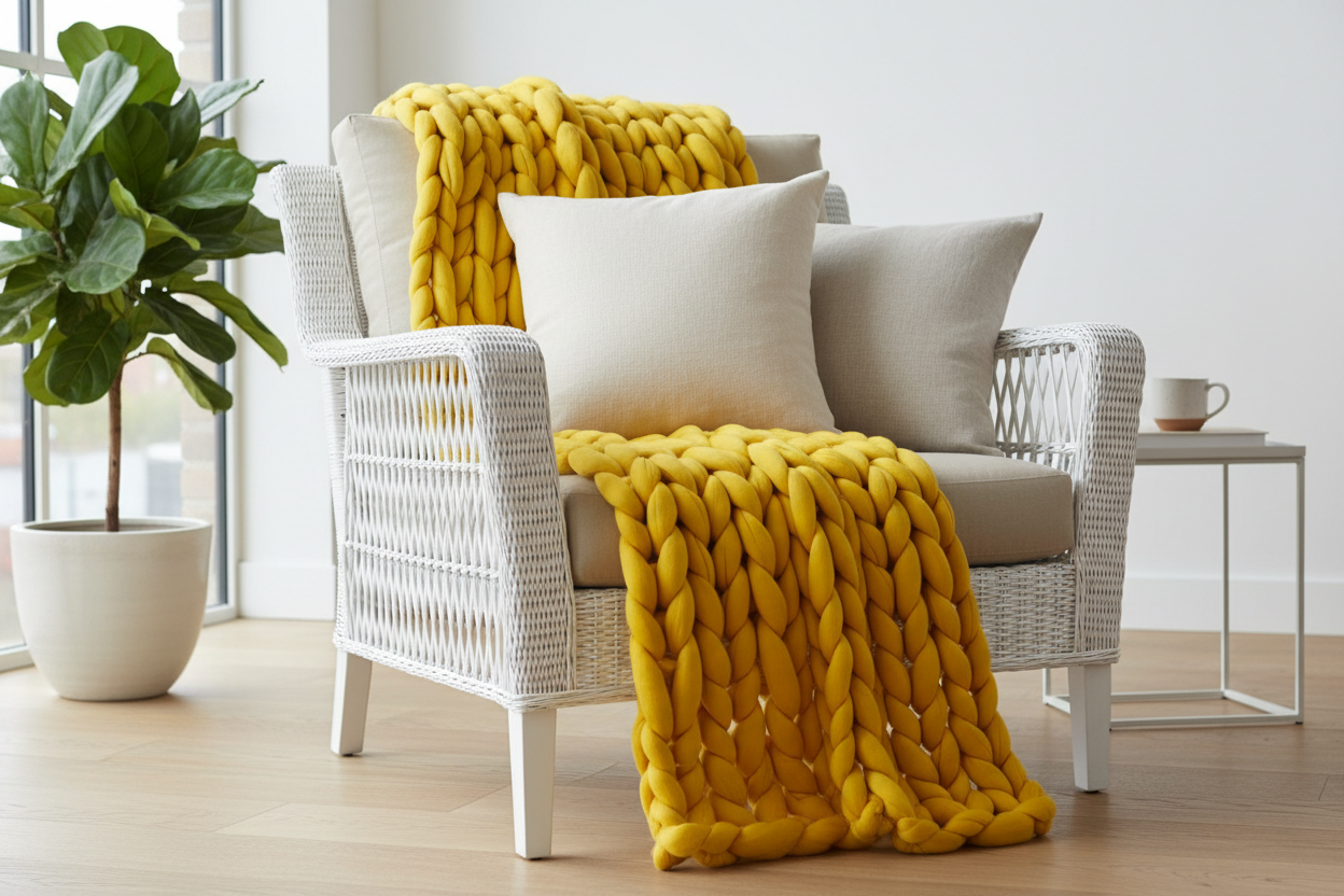 Knitsilk Recycled Sari Silk Ribbon Yarn — Super Bulky Yellow (50g / 30 yd)