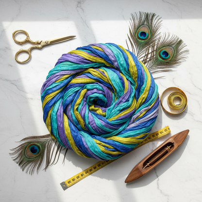 Knitsilk Recycled Sari Silk Ribbon Yarn — Super Bulky Tye and Dye(50g / 30 yd)