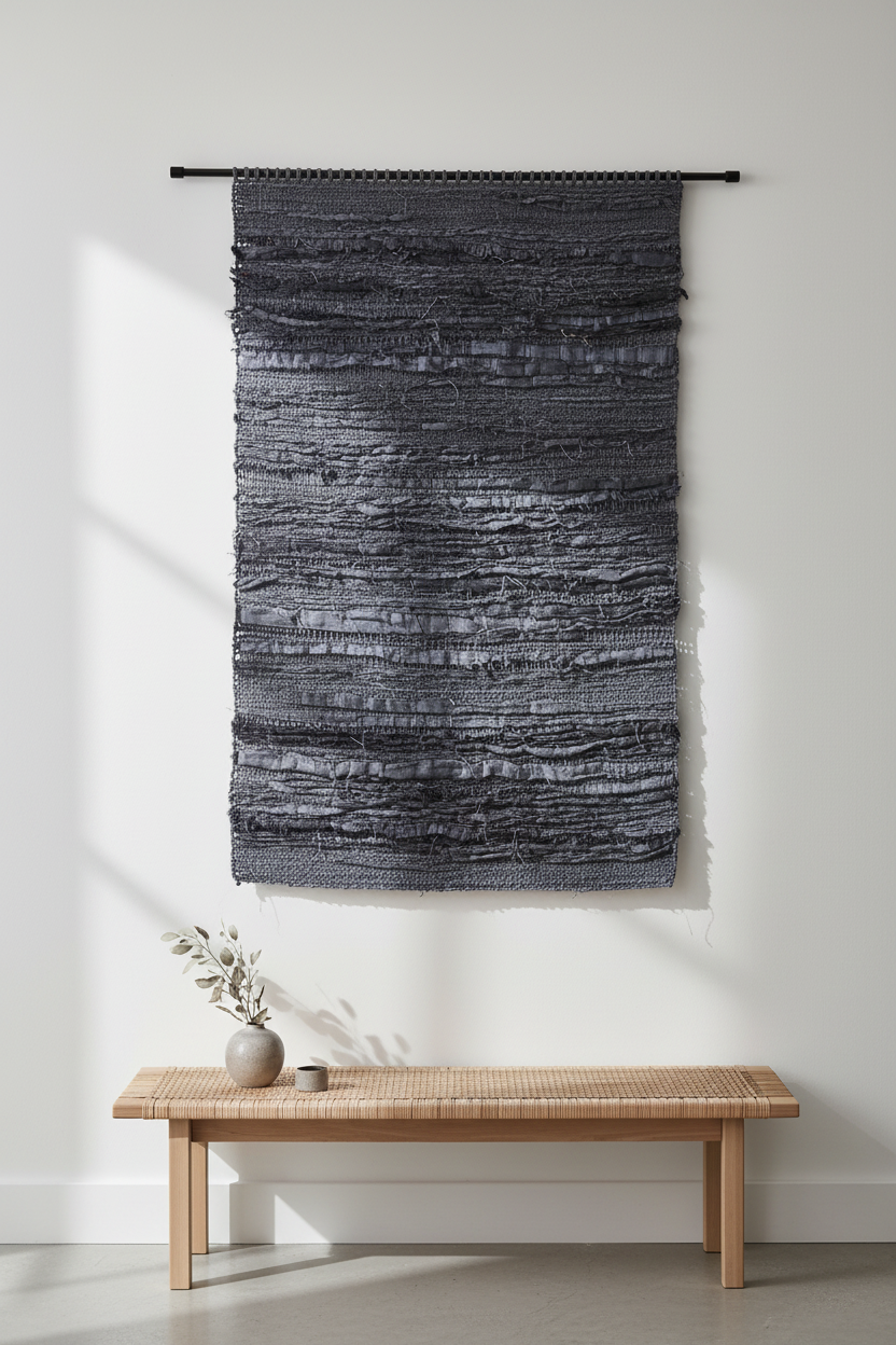 Knitsilk Super Bulky Recycled Sari Silk Ribbon Yarn | 50 GMS-25+ Yards |Charcoal-Grey