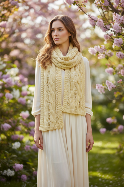 Knitsilk 3 Ply 100% Mulberry Silk Lace Weight Yarn –Pastel Yellow(50g / 260 Yards)