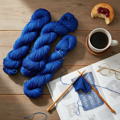 Knitsilk 3 Ply 100% Mulberry Silk Lace Weight Yarn – Royal Blue(50g / 260 Yards)