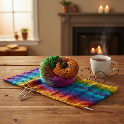 Knitsilk Silk Roving Worsted Yarn 100% Recycled & Hand-Dyed |100 gm,225 Yards | Milan