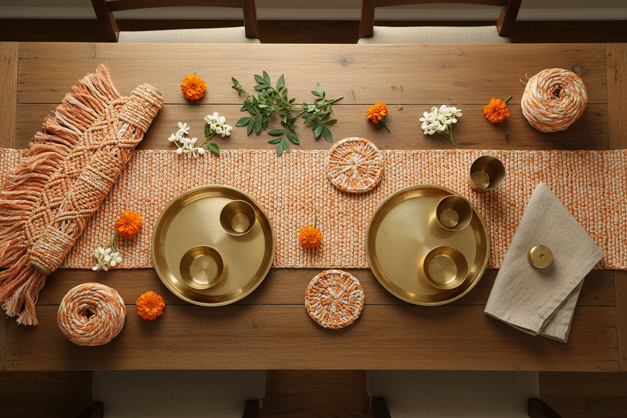 Knitsilk Recycled Shibori Sari Silk Ribbon Yarn-Orange| Best for Crochet, Knitting, and Embroidery |50 GMS-30 Yards