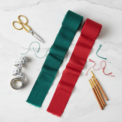 Knitsilk Luxurious Dupioni Satin Ribbon (1.5 "x 7yds x 3count), Green & Red Ribbon Set for Gift Wrapping, Decorating Bouquet Wrap and Crafts