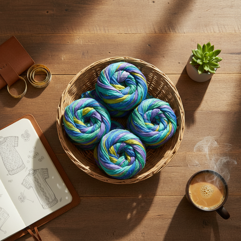 Knitsilk Recycled Sari Silk Ribbon Yarn — Super Bulky Tye and Dye(50g / 30 yd)