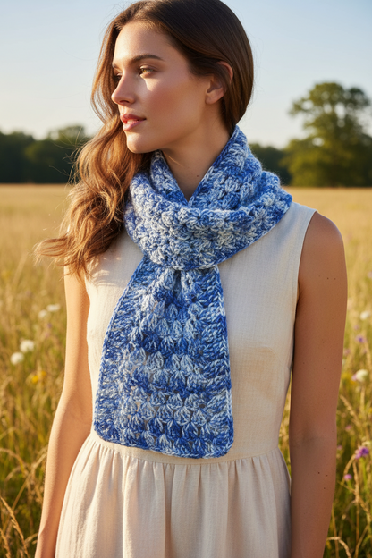 Knitsilk Top Yarn – Mulberry Silk Roving Yarn in Shades of Blue Whi