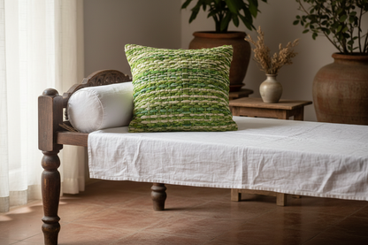 Knitsilk Recycled Shibori Sari Silk Ribbon Yarn-Green| Best for Crochet, Knitting, and Embroidery |50 GMS-30 Yards