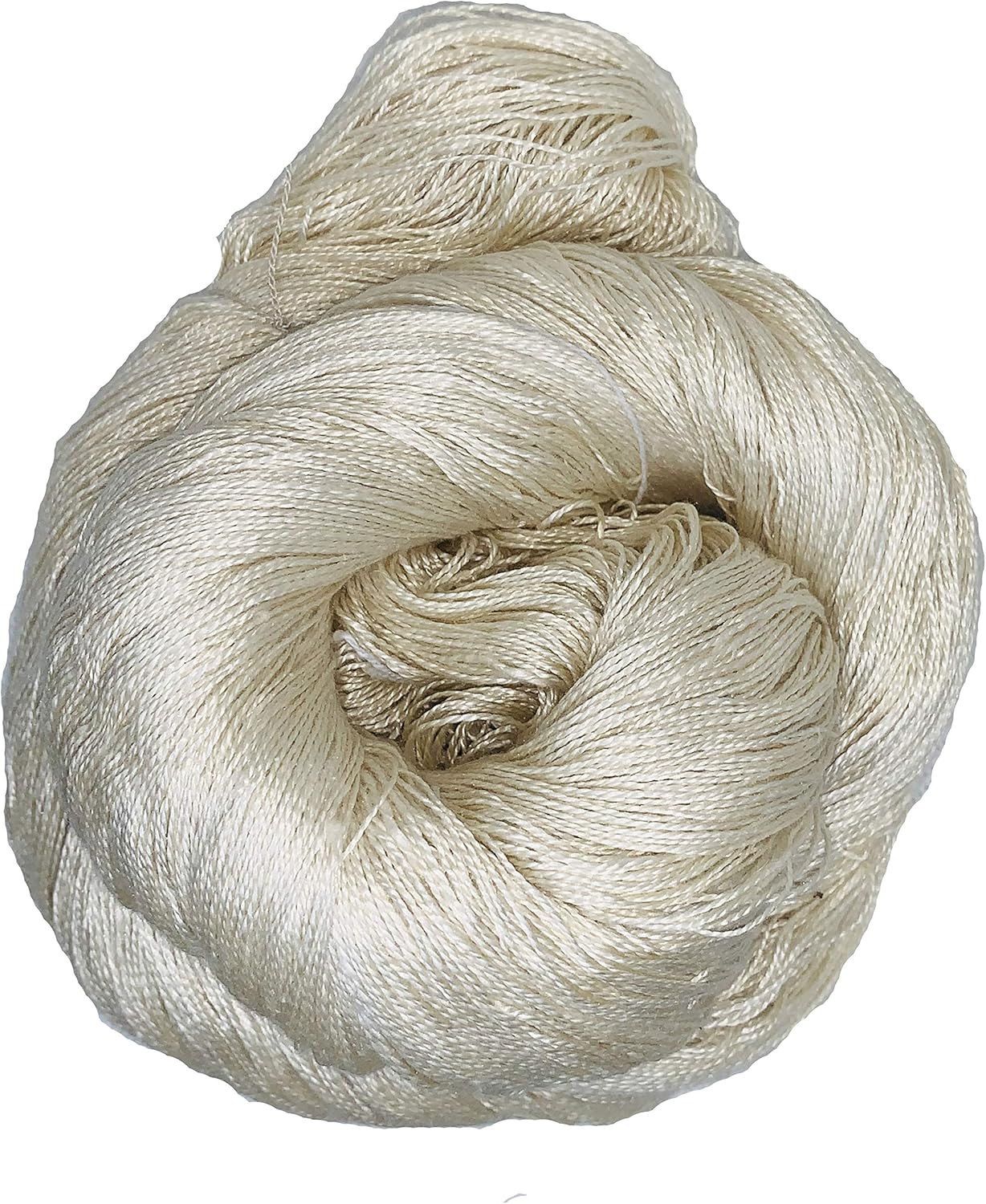 KNITSILK Silk Yarn 20/2 Undyed, 100 Grams & Approx. 1,000 Yards, Spun Natural Dyeable Mulberry