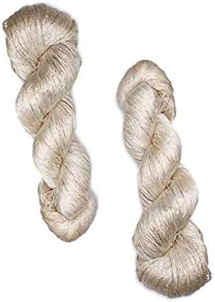 KNITSILK Silk Yarn 20/2 Undyed, 100 Grams & Approx. 1,000 Yards, Spun Natural Dyeable Mulberry, Pack of 2