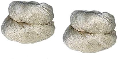 KNITSILK Silk Yarn 20/2 Undyed, 100 Grams & Approx. 1,000 Yards, Spun Natural Dyeable Mulberry, Pack of 2
