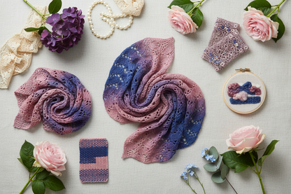 Knitsilk 3 Ply 100% Mulberry Silk Lace Weight Yarn –Blue and Grey(50g / 260 Yards)