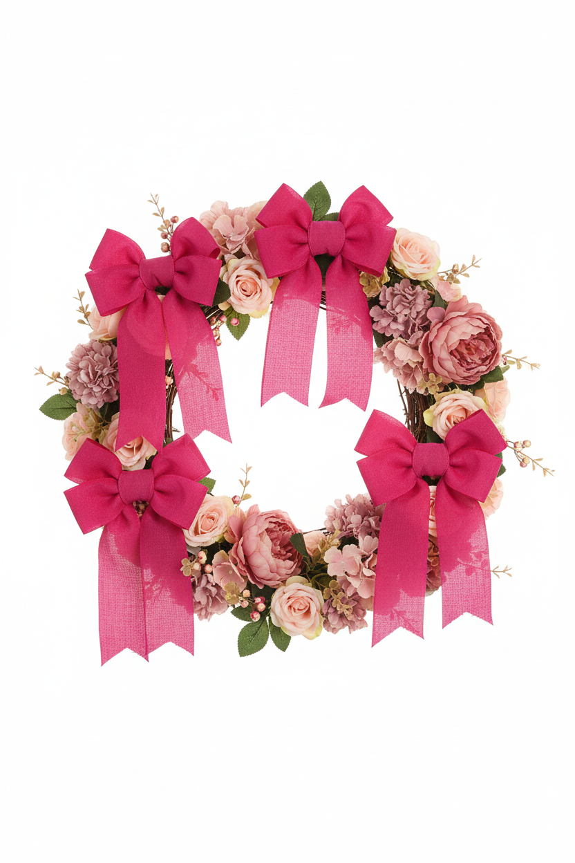 Knitsilk Luxurious Dupioni Satin Ribbon (1.5 "x 7yds x 3count), Pink Ribbon Set for Gift Wrapping, Decorating Bouquet Wrap and Crafts