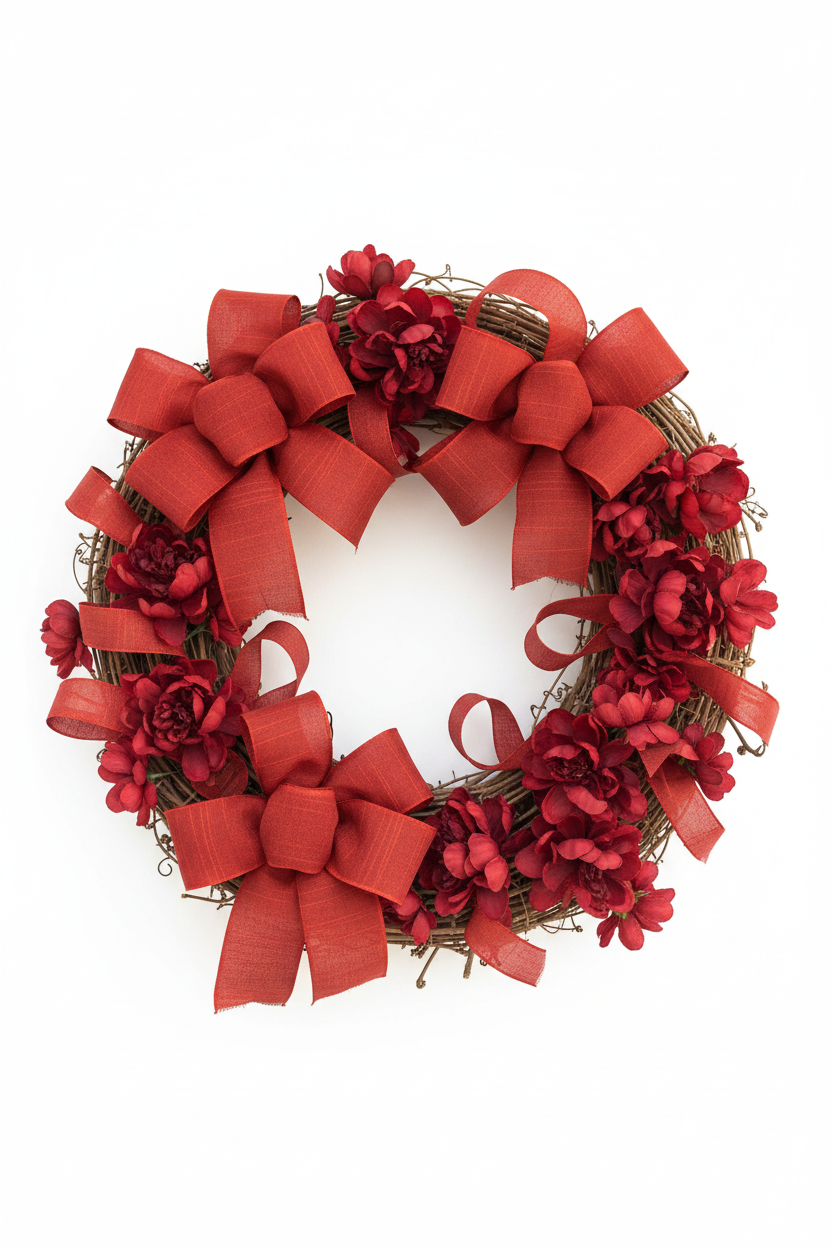 Knitsilk Luxurious Dupioni Satin Ribbon (1.5 "x 7yds x 3count), Red Ribbon Set for Gift Wrapping, Decorating Bouquet Wrap and Crafts