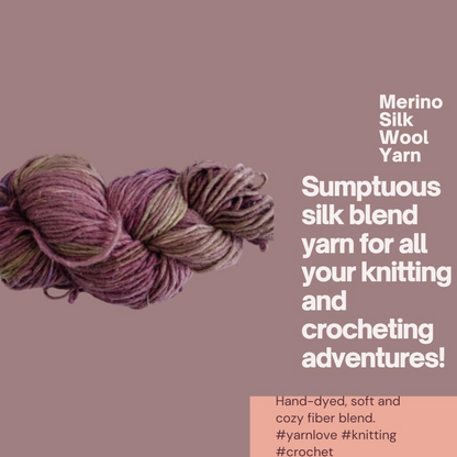 Merino Silk Blend Yarn Luxuriously Soft and Strong for Knitting and Crocheting Projects (100 Grams-225+ Yards,Niger)