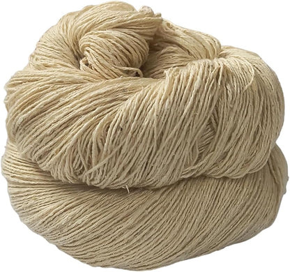 Premium 100% Eri Silk Yarn – Natural Color | 30/3 NM Laceweight | Soft Ahimsa Peace Silk for Weaving | Eco-Friendly |50 g x 1 Count